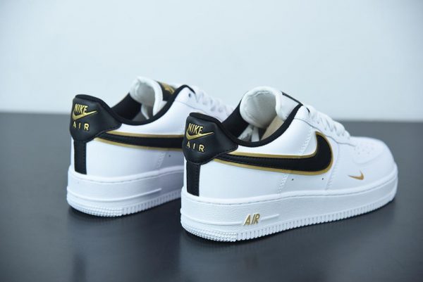 NIKE AIRFORCE 1 BLACK GOLD SWOOSH - Image 3