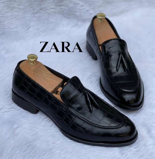 ZARA DESIGN CROCO TASSEL MOCCASINS - Image 2