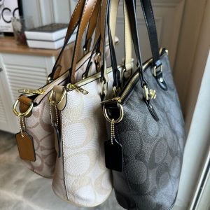 Close-up of premium women’s handbag material and stitching