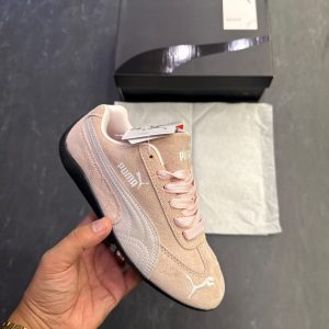 Speed-Style Women’s Sneakers – Pink & White Edition