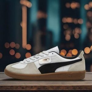 Classic Low-Profile Leather Sneakers – White & Black